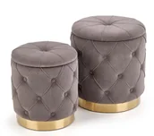 Pufy i podnóżki - Zestaw puf pikowanych A4-T22 - miniaturka - grafika 1