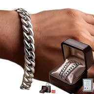 Bransolety męskie - Srebrna Bransoleta Męska Pancerka 5mm/22cm Diamentowana SREBRO 925 PEŁNA - miniaturka - grafika 1