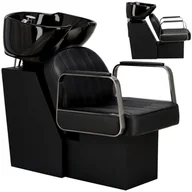 Myjki fryzjerskie - Myjnia myjka fryzjerska barberska do salonu fryzjerskiego barberskiego Palermo misa ceramiczna armatura bateria słuchawka produkt złożony - miniaturka - grafika 1