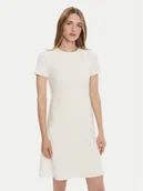 Sukienki - Calvin Klein Sukienka koktajlowa LV044C064G Écru Slim Fit - miniaturka - grafika 1