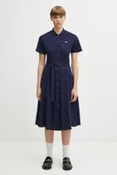 Sukienki - Lacoste sukienka bawełniana kolor granatowy mini rozkloszowana EF9621 - miniaturka - grafika 1