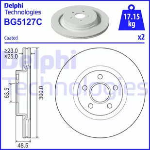 Tarcza hamulcowa DELPHI BG5127C - Tarcze hamulcowe - miniaturka - grafika 1