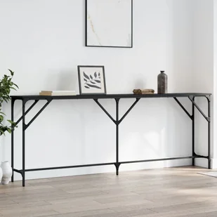 vidaXL Stolik konsolowy, czarny, 200x29x75 cm, materiał drewnopochodny - Konsole i sekretarzyki - miniaturka - grafika 1