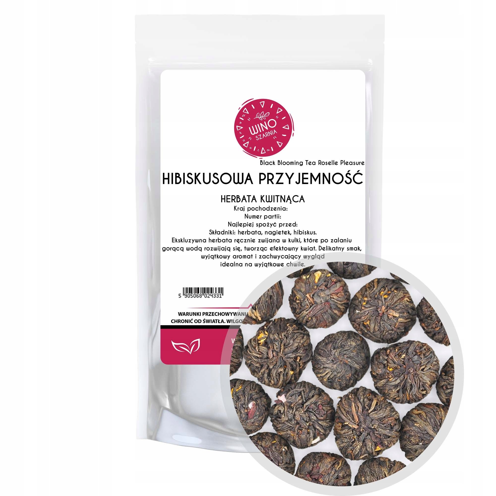 Herbata kwitnąca czarna Hibiskusowa Przyjemność Roselle Pleasure 1kg