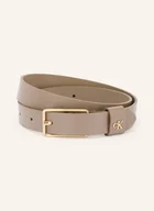 Paski - Calvin Klein Skórzany Pasek beige - miniaturka - grafika 1