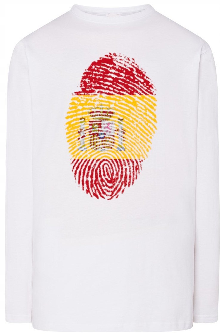 Hiszpania Flaga Odcisk Palca Longsleeve Rozm.3XL