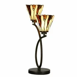 Lampa Stołowa Tiffany Witrażowa 3K Clayre & Eef - Lampy stojące - miniaturka - grafika 1