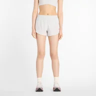 Spodnie sportowe damskie - Spodenki damskie New Balance WS51288GYM szare - miniaturka - grafika 1