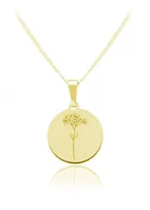 Naszyjniki - Kwiaty Polskie - Naszyjnik z Niezapominajką - 24k złocenie - Grawer - miniaturka - grafika 1