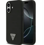 Etui i futerały do telefonów - GUESS futerał do IPHONE 17 kompatybilny z MagSafe GUHMP17SSCTRLMK Silicone W/ Triangle Logo czarny - miniaturka - grafika 1