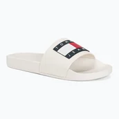 Sport OUTLET - Klapki damskie Tommy Jeans Flag Pool Slide Ess ecru - miniaturka - grafika 1