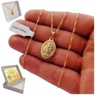 Biżuteria dla dzieci - Złoty Łańcuszek Komunijny Matka Boska Cudowna Stal - miniaturka - grafika 1