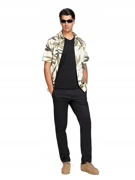 SISLEY CZARNE SPODNIE CHINOS DŁUGIE MĘSKIE PROSTE 44 6BA