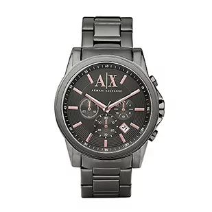 Zegarek Armani Exchange Męski chronograf, zegarek ze stali nierdzewnej, rozmiar koperty 45 mm, szary, AX2086 - Zegarki męskie - miniaturka - grafika 1