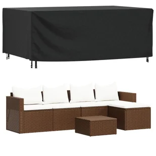 vidaXL Pokrowce na meble ogrodowe 2 szt. czarne 240x140x90cm Wodoodporne - Pokrowce na meble ogrodowe - miniaturka - grafika 1