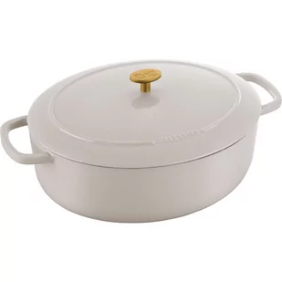 Ballarini, Garnek żeliwny owalny 7.5 l, Kość słoniowa - Garnki - miniaturka - grafika 1