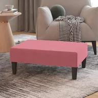 Pufy i podnóżki - shumee shumee Podnóżek różowy 78x56x32 cm tapicerowany aksamitem - miniaturka - grafika 1