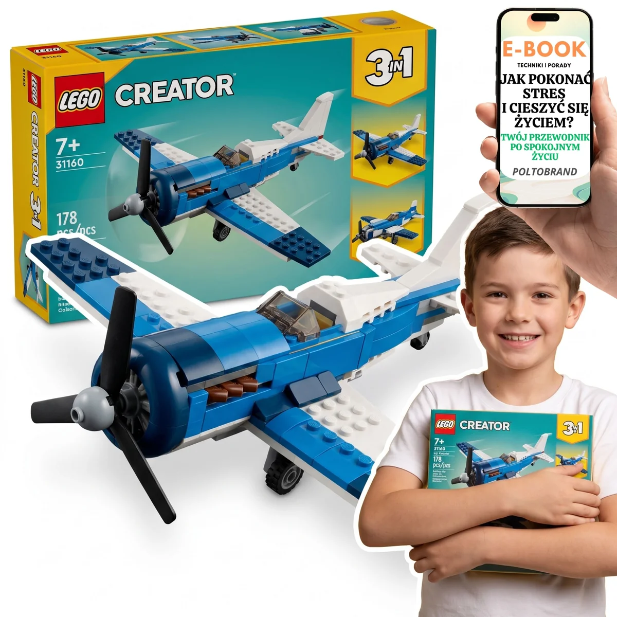 LEGO Creator PREZENT DLA CHŁOPCA SYNA Samolot 3 Modele w 1 Zestawie 31160