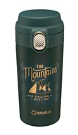 Kubki termiczne - Kubek termiczny bidon MOUNTAINS 350 ml stal nierdzewna 18/10 tworzywo zielono-złoty butelkowa zieleń - miniaturka - grafika 1