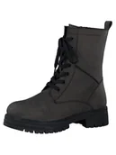 Botki damskie - Marco Tozzi Skórzane botki w kolorze antracytowym - miniaturka - grafika 1