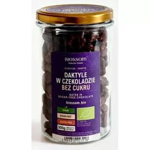 Biossom Daktyle w czekoladzie bez dodatku cukru bezglutenowe 300 g Bio - Bakalie - miniaturka - grafika 1