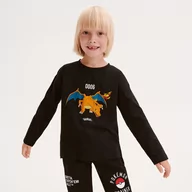 Koszulki dla chłopców - Reserved - Longsleeve oversize Pokémon - Czarny - miniaturka - grafika 1