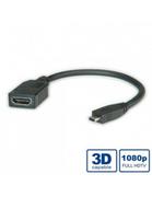 Kable - VALUE Kabel przejściówka HDMI High Speed z Ethernet typ A-D 0.15m - miniaturka - grafika 1