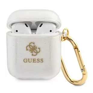 Guess GUA2UCG4GT AirPods cover Transparent Glitter Collection - Akcesoria do słuchawek - miniaturka - grafika 1