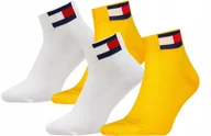 Skarpetki męskie - TOMMY HILFIGER SKARPETY MĘSKIE STOPKI 39-42 biała żółta - miniaturka - grafika 1