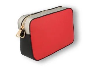 TOREBKA DAMSKA LISTONOSZKA CZERWONO-CZARNO-SREBRNA - Torebki damskie TOREBKA DAMSKA LISTONOSZKA CZERWONO-CZARNO-SREBRNA - Torebki damskie - miniaturka - grafika 1