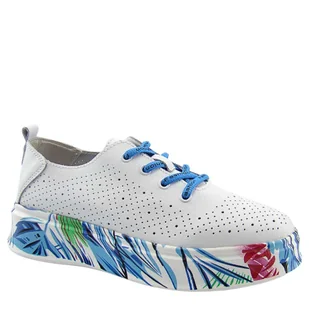 Vinceza 88017 damskie półbuty skórzane sportowe sneakersy ażurowe białe - Półbuty damskie - miniaturka - grafika 1
