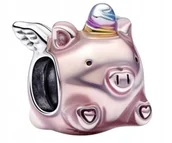 Wisiorki - Charms Skrzydlata świnka jednorożec srebro 925 - miniaturka - grafika 1