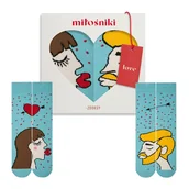 Skarpetki męskie - Skarpetki dla zakochanych (brunetka +blondyn) r.41-46 + pudełko - miniaturka - grafika 1