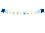 Baby shower i roczek - Party Deco Niebieski baner Baby Boy - 160 cm - 1 szt. GRL61 - miniaturka - grafika 1