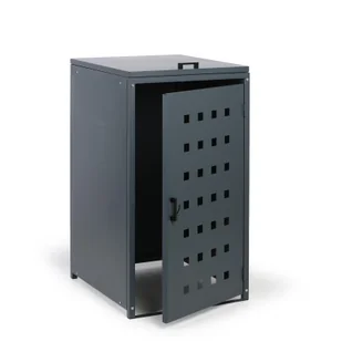Obudowa kosza na śmieci do pojemności 240 l, 123,5 x 67 x 77,3 cm, szary - Kosze na śmieci - miniaturka - grafika 1