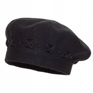 Czapki damskie - Beret damski AMIRA Czarny - miniaturka - grafika 1