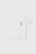 Koszulki dla chłopców - Abercrombie & Fitch t-shirt bawełniany dziecięcy kolor biały z aplikacją - miniaturka - grafika 1