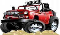 Naklejki na ścianę - Naklejka dla dzieci Auto auta JEEP Pojazdy 59, 50x30 cm - miniaturka - grafika 1
