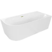 Wanny - Mexen Mia wanna wolnostojąca narożna prawa 140 x 75 cm, biała, przelew złoty szczotkowany - 52691407500P-55 - miniaturka - grafika 1