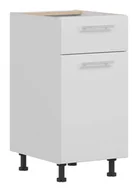 Meble kuchenne - Szafka Dolna Vero 1 Szuflada 40X82 Cm Folia Biały Połysk - miniaturka - grafika 1