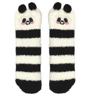 Skarpety pluszowe Panda czarne - Skarpetki damskie - miniaturka - grafika 1