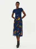 Sukienki - Desigual Sukienka codzienna MONSIEUR CHRISTIAN LACROIX Lin 24SWVK47 Niebieski Regular Fit - miniaturka - grafika 1