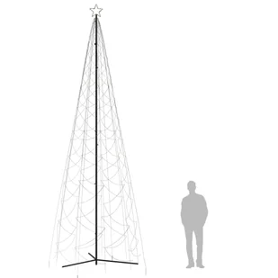 vidaXL Choinka stożkowa, 1400 ciepłych białych LED, 160x500 cm - Choinki - miniaturka - grafika 9