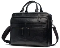 Torby męskie - Solome, Torba Skórzana Na Laptopa, Verona, Czarna Shiny - miniaturka - grafika 1