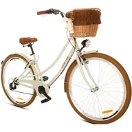 Rowery - Rower miejski z koszykiem GOETZE Cruiser S7B 28 cali Beżowy - miniaturka - grafika 1