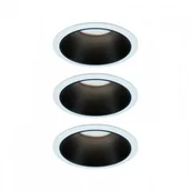 Oprawy, klosze i abażury - Paulmann Zestaw Oprawa wbudowana Cole Coin 3st ś okr stała LED3x6,5W 2700K 230V Biały/Czarny-mat/twszt 93402 - miniaturka - grafika 1