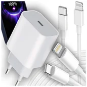 Ładowarki do telefonów - ŁADOWARKA DO IPHONE APPLE SZYBKA 3.0 KABEL 1M / USB-C - IPHONE LIGHTING 20W - miniaturka - grafika 1