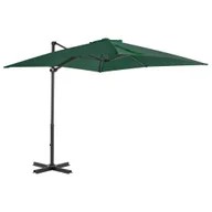 Parasole ogrodowe - Parasol wiszący z aluminiowym słupkiem, 250x250 cm, zielony - miniaturka - grafika 1