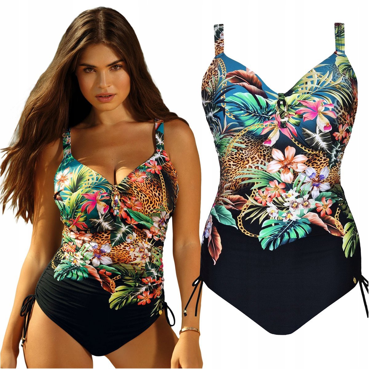 Strój kąpielowy jednoczęściowy usztywniany SELF 1134 Hawaii 38D M 70D