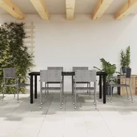 Meble ogrodowe - 7-cz. zestaw mebli ogrodowych, szaro-czarny, polirattan i stal - miniaturka - grafika 1